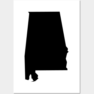 Alabama map in black Posters and Art